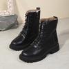 Femalenew Autumn Winter Hot-Selling British Style Thick-Soled Slim Short Boots Black Boots Versatile Ankle Boots