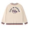 Fila Fusion Retro College Fashion Versatile V-Neck Knit Sweater Women Tops Milk-Beige T11W433403FBG