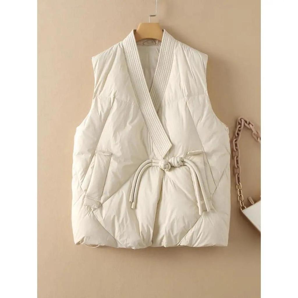 Gilet d'hiver pour femmes, couleur unie, sans manches, design gilet de style urbain