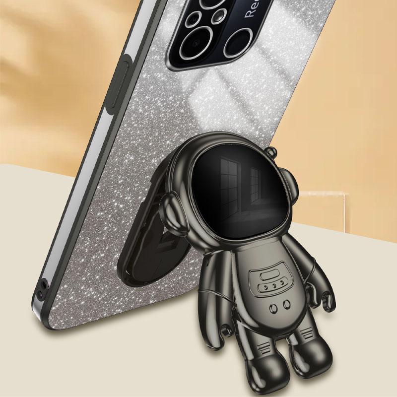 For Xiaomi Redmi 12C 4G PC+TPU Phone Shell Case Anti-scratch Phone Cover with Astronaut Kickstand