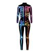Halloween Cyberpunk Skeleton Costume Women Gothic Sexy Rose Skeleton Slim Bodysuit Adult Role Playing Tights Stage Fancy Suit