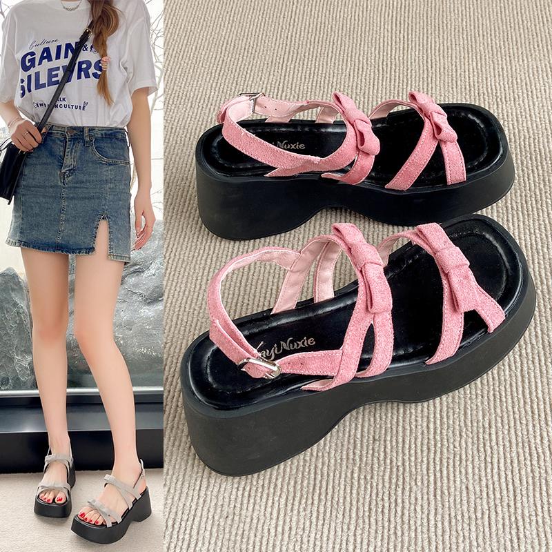 Roman Sandals Womens Shoes 2025 Clear Heels Anti-Skid Suit Female Beige Soft Flip Flops Platform Luxury