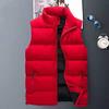 Männer Herbst Winter Einfarbig Weste Mantel Stehkragen Ärmellose Wasser-Beständig Außen Zipper Knopfleiste Puffer Weste