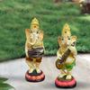 Beautiful Little Standing Ganesha Statues for Home Decor - (Set of 2 Piece, Multicolor) Large