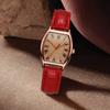 Ladies Watch with Soft Leather Strap Retro Barrel Shape Dial Watch Simple Elegant Vintage Style Watch for Women Daily Office Party Wear