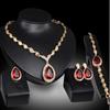 C222 Simple Wedding Banquet Alloy Rhinestone Jewelry Necklace Earrings Ring Bracelet Four-Piece Set Hot Sale