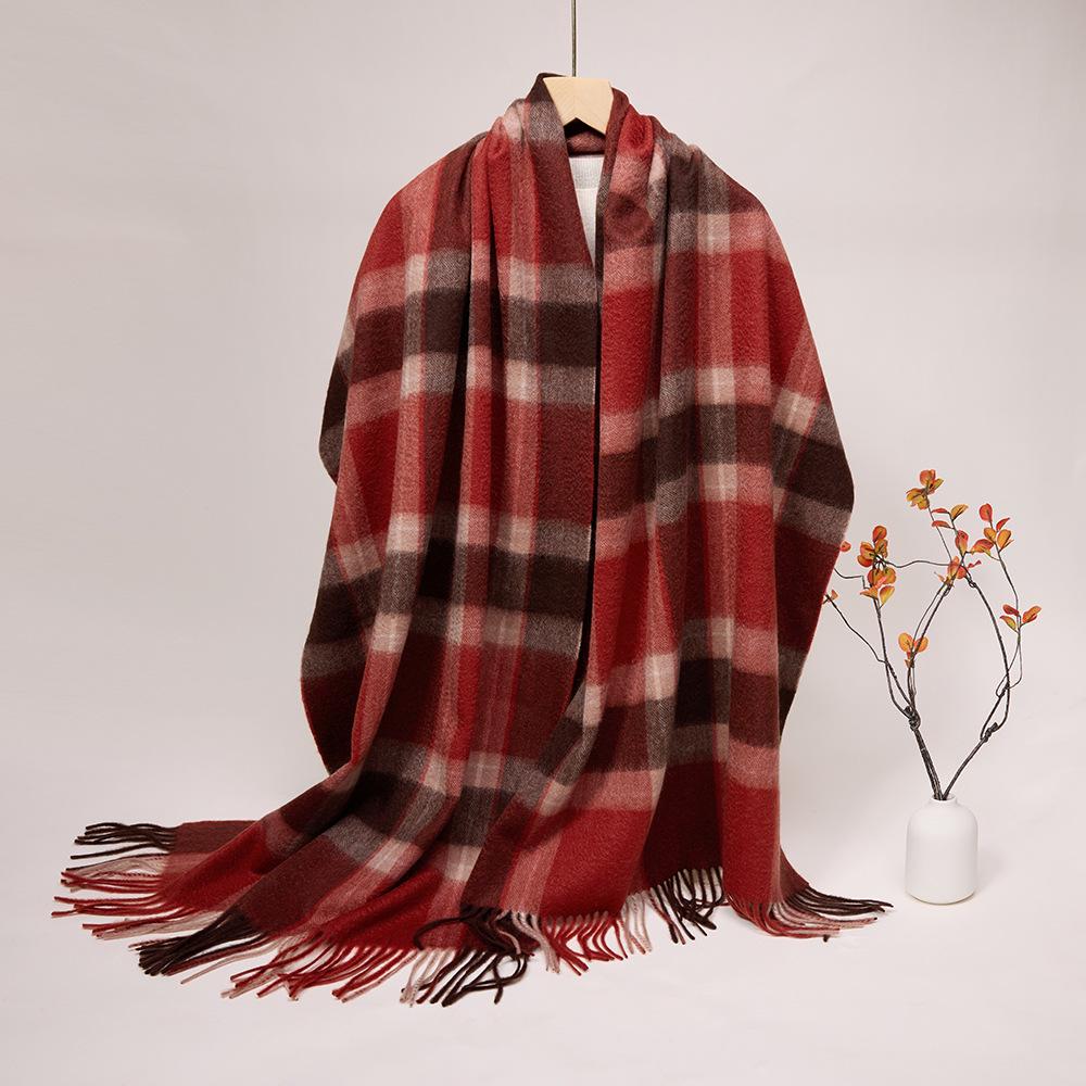 

2025 Осень/Зима Унисекс 100% Чистый Кашемир Плед Шарф Шаль