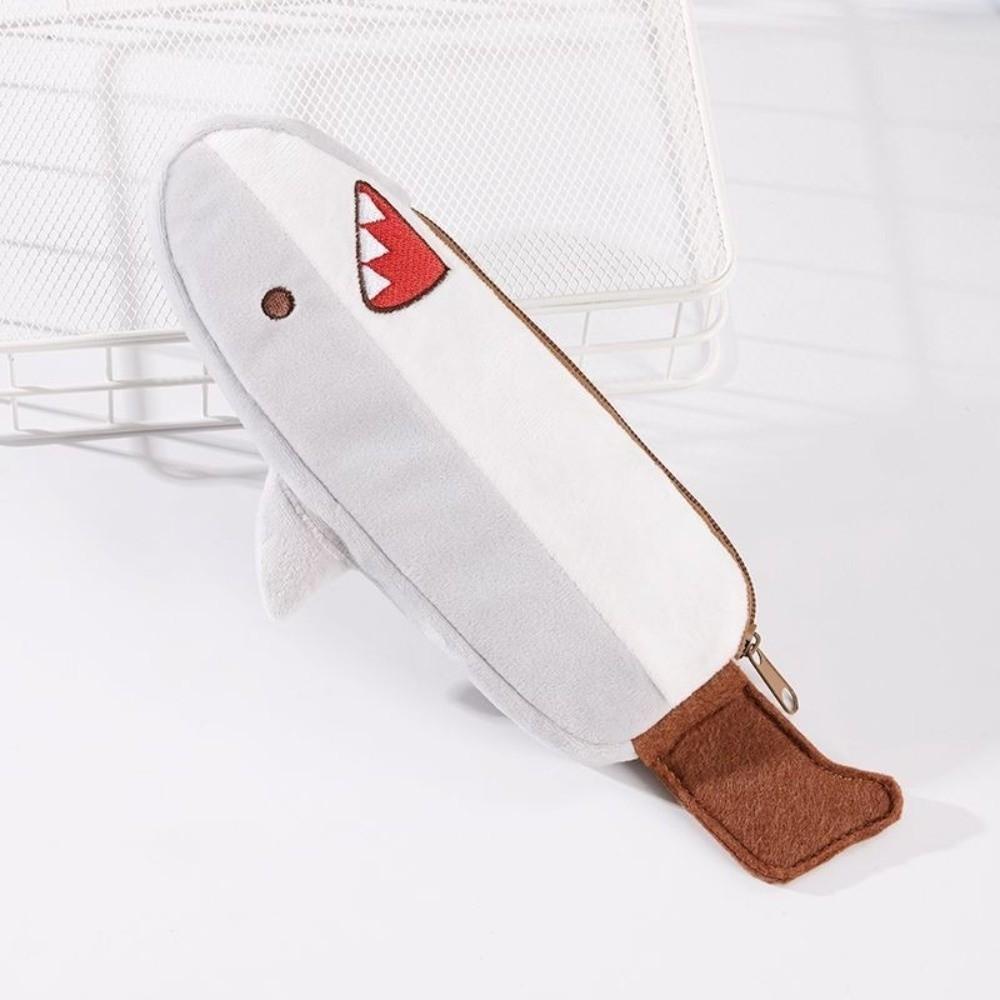 Shark Shape Pen Bag Large Capacity Pencil Pouch Funny Stationery Bag  Students