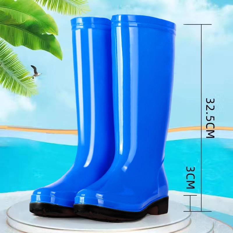 Women's tall water shoes non-slip velvet cotton rain shoes rain boots bucket cover shoes water boots thickened