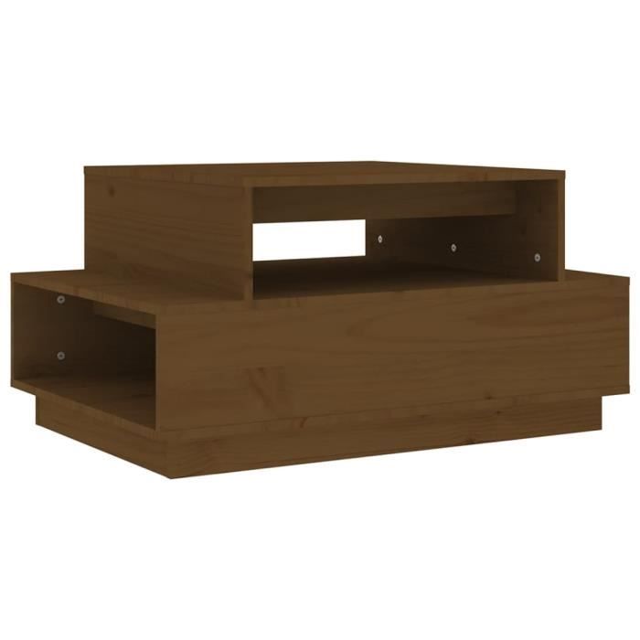 814517 vidaXL Table basse Marron miel 80x55x40,5 cm Bois massif de pin