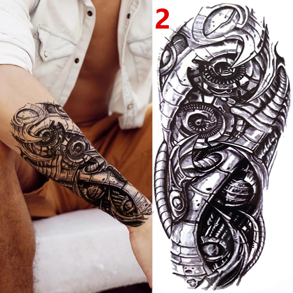 1 Stück Schwarzwald Tattoo Aufkleber Für Männer Frauen Kinder Tiger Wolf Totenschädel Temporäres Tattoo Falsches Henna Skelett Tier Tatoo