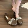 Shallow single shoes women's new summer and autumn one-pedal ballet style Mary Jane evening small leather shoes Doudou shoes
