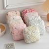 New Flower Print Menstrual Pouch for Women Portable Sanitary Pad Storage Holder Case Cute Small Travel Period Organizer Bag