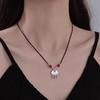 New Chinese necklace ins student girlfriend safety lock ethnic style handwoven long life lock bell pendant