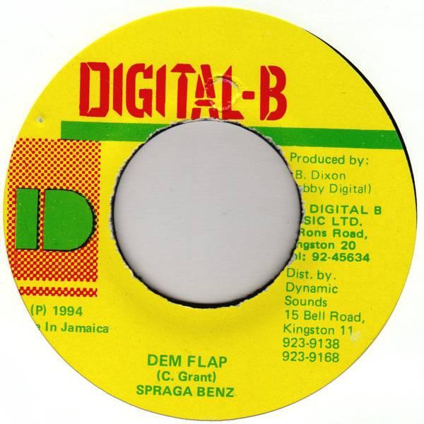 7inch Record SPRAGGA BENZ - Dem Flap NONE Digital-B 1994 Jamaica Reggae, Ska & Dub Used