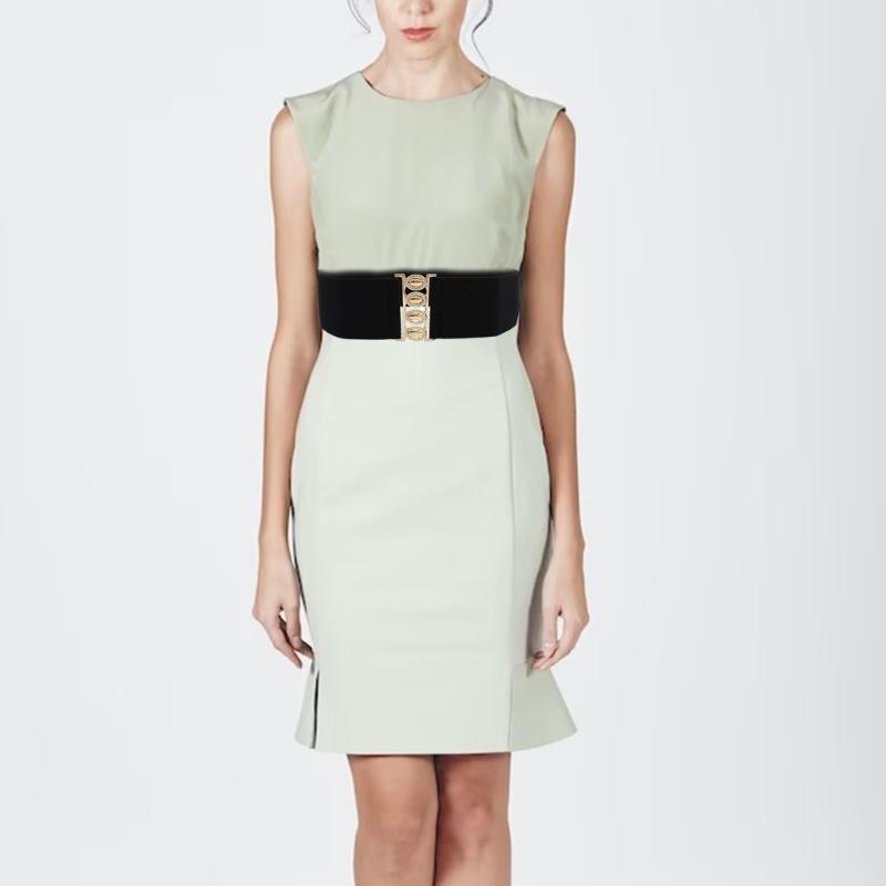 Stretch Belt for Women Ladies Dress Corset Fashion Female Stretch Belt with Alloy Buckle for Banquet Dress Decorations