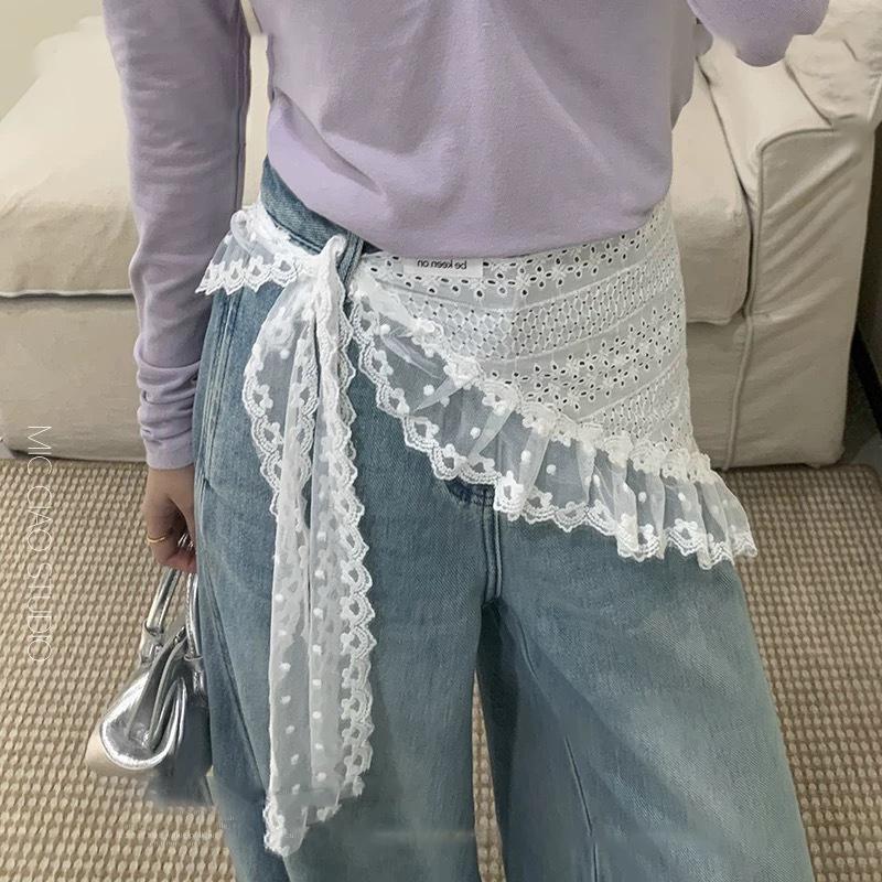 Korean Lace Headband Triangle Scarf Headscarf Western Style Mixed Overlapping Triangle Scarf Half Body Skirt Butt Curtain Female