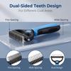 2027New Pet Pro Tool Grooming for Dogs & Cats, Undercoat Rake Dematting Comb for Long Hair Pets, Deshedding Brush for Loose Fur, Tangle Removal and