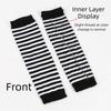 Arm Cover Fingerless Long Glove Striped Cool Stretch Gloves Women Girls Elbow Mitten  Winter Season