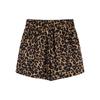 Dámské letní leopardí sportovní běžecké šortky s vysokým pasem a širokými nohavicemi
