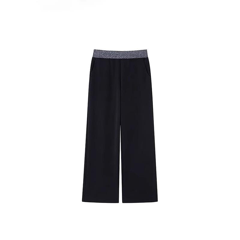 Patchwork Color Collision Low-waisted Wide-legged Sweatpants Women's Pant Plus Size Spring and Autumn Lazy Wind Casual Dragging Ground Sweatpants