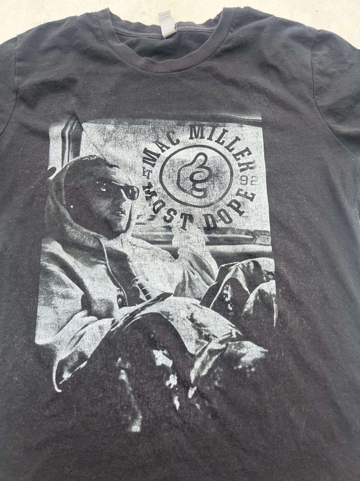 

Women s Mac Miller T-Shirt Black Most Dope L Rap Hip Hop Y2K Pennsylvania Alt XL