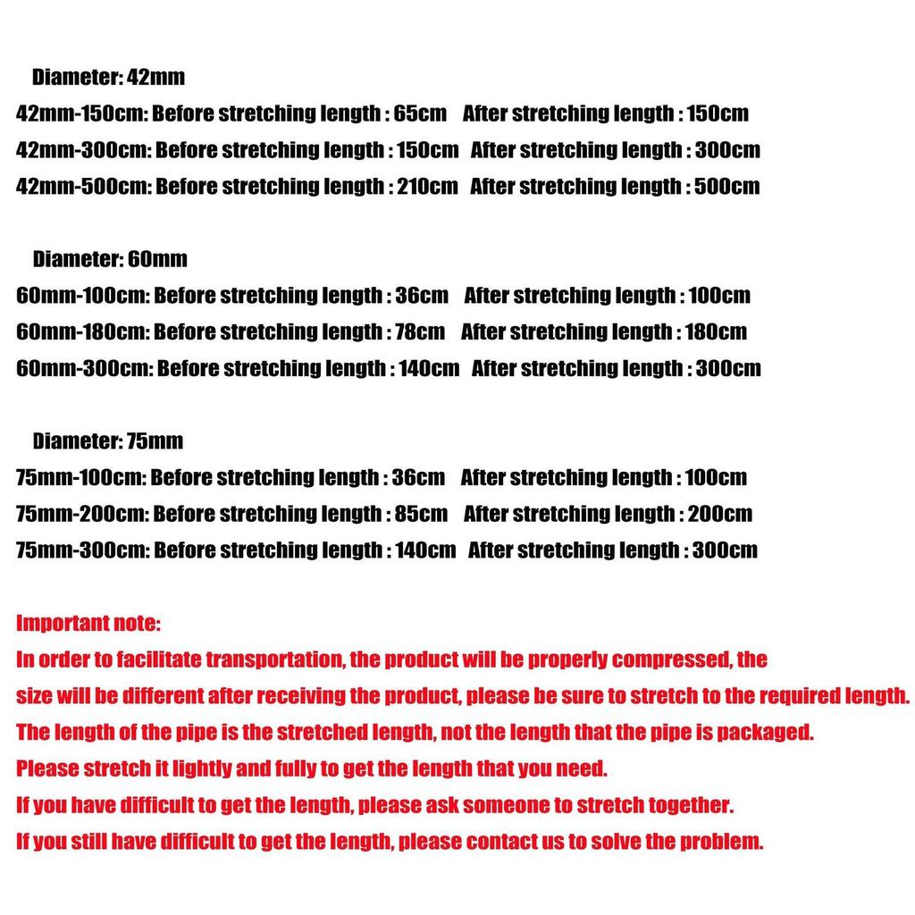 2m Parking Heater Duct Ducting Pipe Hose Black For Webasto Eberspacher Heater 42/60/75mm Car Camper Air Diesel Parking Tube