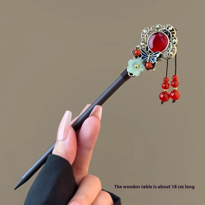 Chinese Style Gourd Tassel Hair Stick For Women Elegant Metal Chopsticks Hanfu Hairpin Ancient Style Hair Accessories
