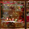 Christmas Train Holiday Scene Layout Window Glass  Window Flowers Wall Stickers