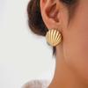 2026 New Vintage Metal Shell Stud Earrings for Women Fashion Creative Gold Color Geometric Scalloped Earrings Jewelry Wholesale