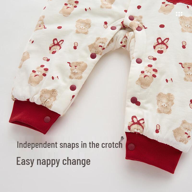 Labby Baby Padded Festive Red Jumpsuit