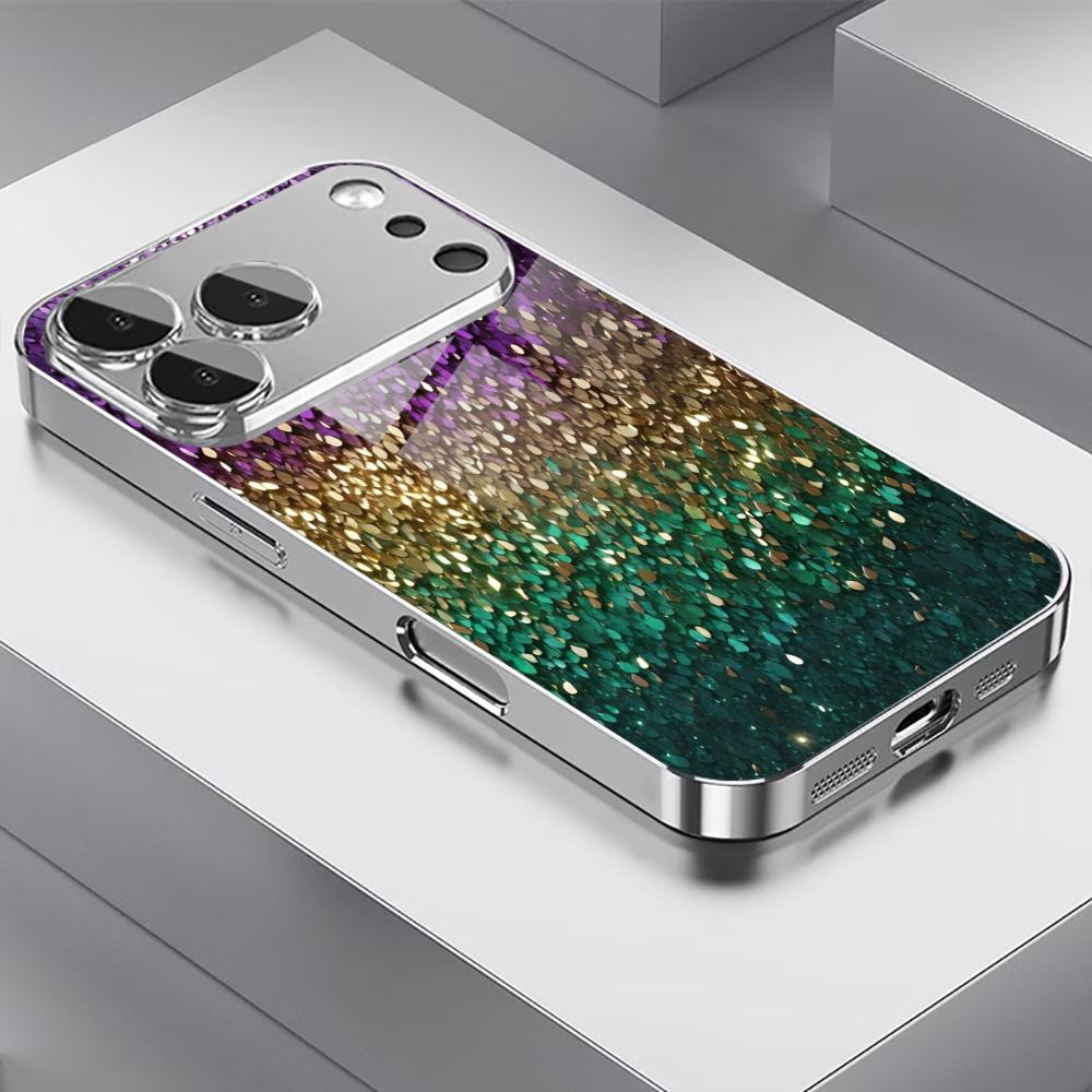 Bunte galvanisierte Glas-Handyhülle für iPhone 17 16 15 14 13 12 11 Pro Max Plus 16E 17Air Abdeckung