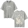 Anime Washed Vintage T Shirts Jojo Bizarre Adventure Tshirt Manga Giorno Giovanna Streetwear Men Women Casual Oversized T Shirt