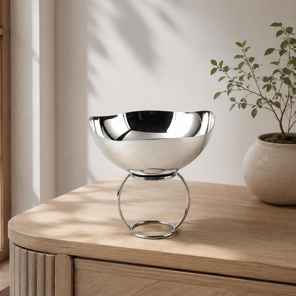 Stainless Steel Fruit Bowl Modern for Kitchen Counter, Entertaining Areas