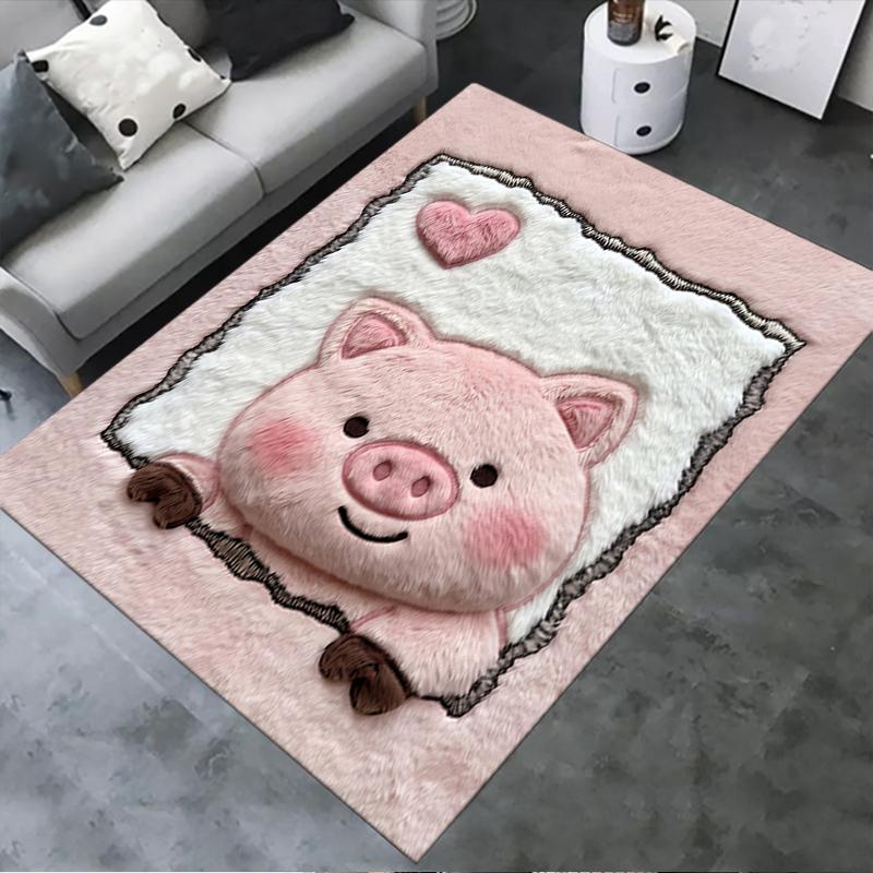 

2025 New Cute pink pig Carpet Rug for Living Room Bedroom Home Sofa Decoration,Kids play Non-slip Floor Mat 40x60cm( 15x23in )