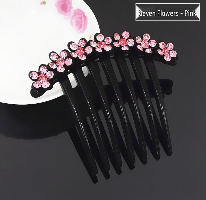 Korean Rhinestone Flower Hair Comb: Elegant, Versatile, Anti-Slip Updo Hair Accessory