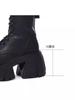 Brand Women's Platform Ankle Boots Motorcycle Boots Mid-calf Military Boots Gothic Belt Punk Shoes Metal Buckle