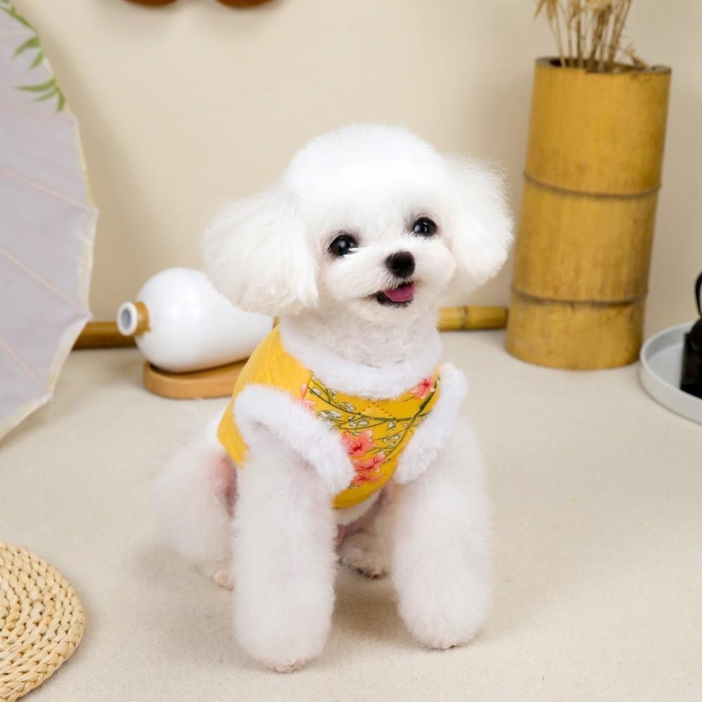 New Warm Pet Dog Tang Suit Small Dogs Chinese Pet Vest Clothes Winter Jacket Dog Costume Outfits Winter Season