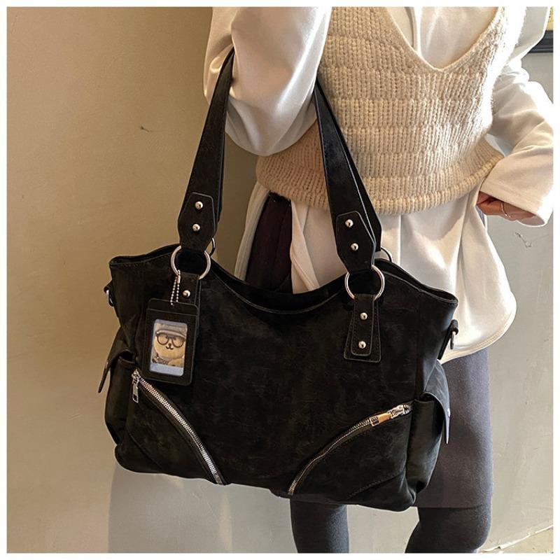 Casual Commuting Tote Bag, Girl Motorcycle Bag, Large Capacity Single Shoulder Crossbody Bag