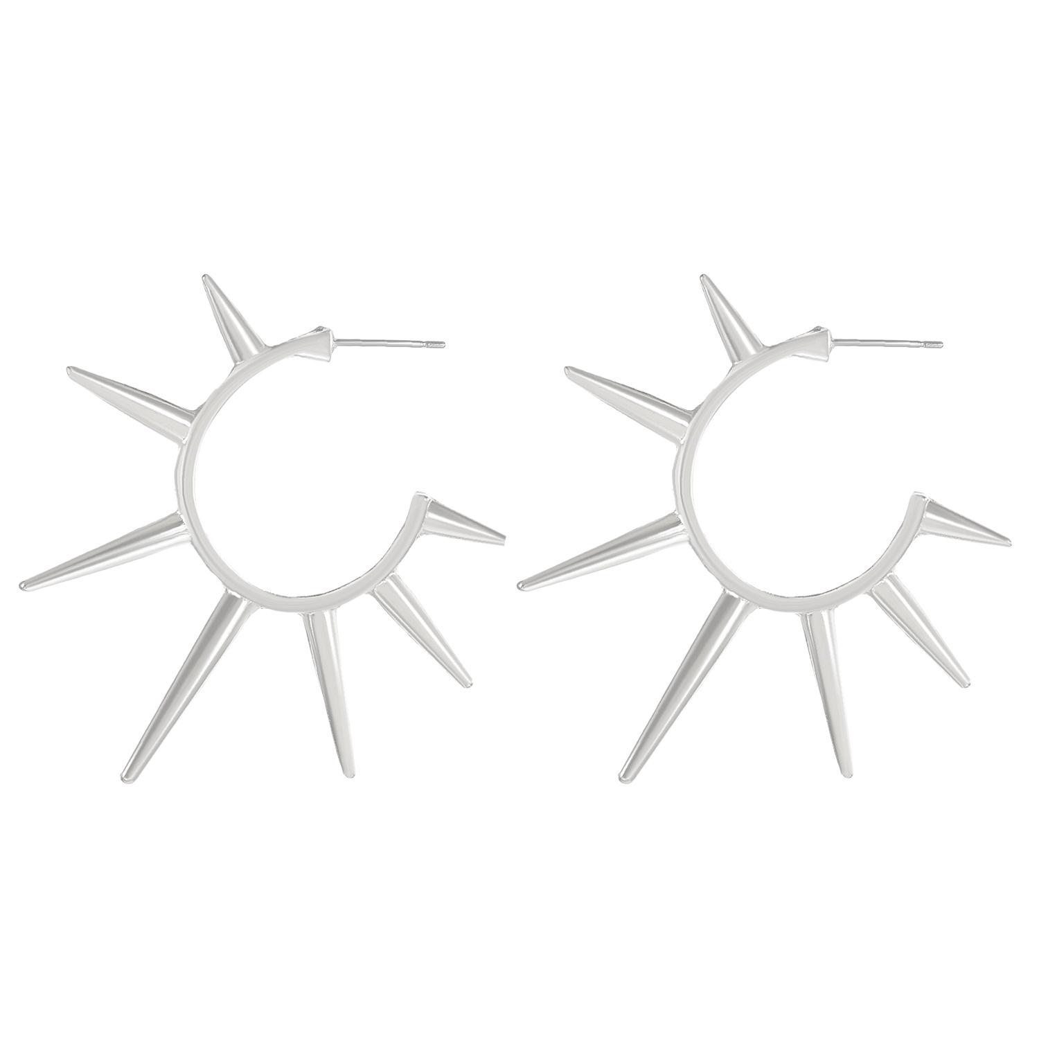 

Готические серьги-кольца с заклепками: Стильные геометрические серьги-пусеты для женщин, европейские и американские панк-хип-хоп украшения