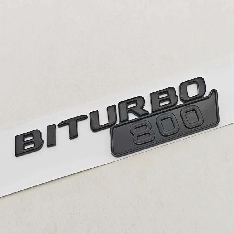 3D ABS Car Fender Side Badge Sticker Logo BITURBO 800 Emblem Decals For Mercedes Benz AMG Brabus Auto Letters Accessories