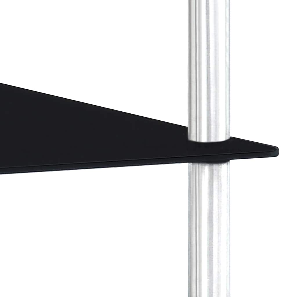 3 Tier Black Glass Shelf 40 X 40 X 67 Cm