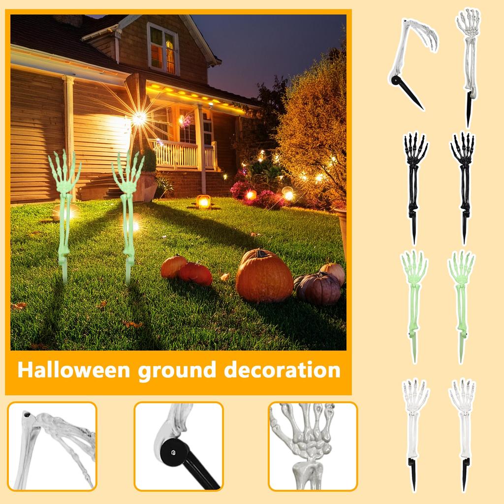 Halloween Ground Decoration, Simulated Hand Bones, Ground Skeleton Festival Courtyard Decoration Hand Bones Costume Props