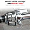 1Pair Handlebar Control Switch Housings Cover Button Caps Chrome Kit Motorcycle For Harley Sportster Forty-Eight XL1200X 2014-22
