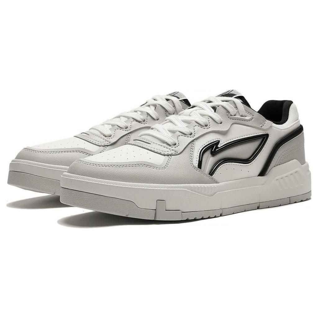Li Ning Qingchao Synthetic Leather Slip Resistant Abrasion Resistant Low top Skateboard Shoes Men's Light Smoke Gray AGCT009-3