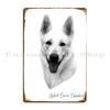 White Swiss Shepherd Dog Metal Sign Wall Mural Cinema Rusty Iron Customize Tin Sign Poster