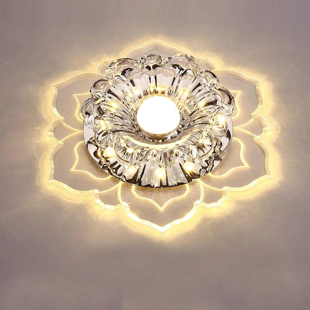 

5 Вт современный светодиодный кристаллический потолочный светильник для гостиной, лампы, спальни, кухни, коридора, светильник Exposed теплый белый