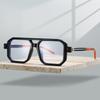 Square Glasses Men Vintage Punk Candy Color Rim Blue Light Blocking Eyeglasses Trendy Chic Double Bridge Optical Frames