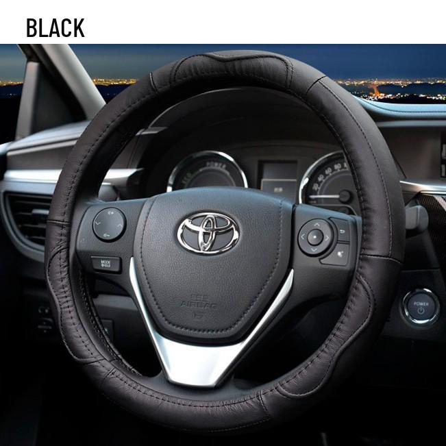 Premium Cowhide Leather Steering Wheel Cover - Anti-Slip, Wear-Resistant, Breathable, Universal Fit for All Seasons