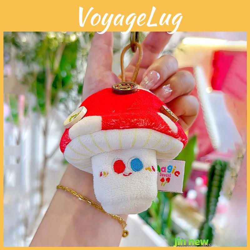 Mushroom Stylish Mini Keychain In Plush Material Perfect For Lipstick Change And